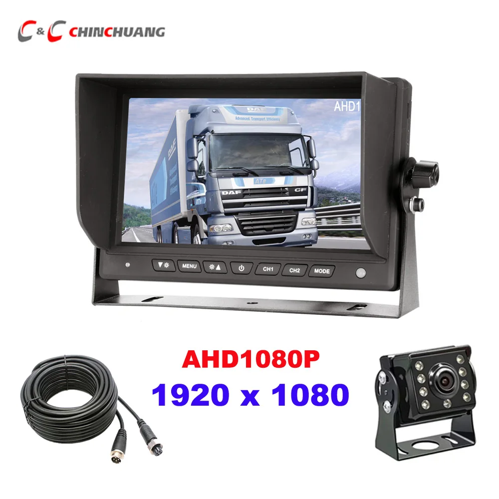 Камера заднего вида AHD 1080P 8 светодиодов ночное видение 7 дюймов | Автомобили и