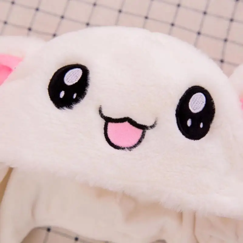 Funny Hat Baby Kids Lighting Hat Cute Rabbit Ears Plush Ears Can Move Cap Children Shine Winter Warm Party Hat