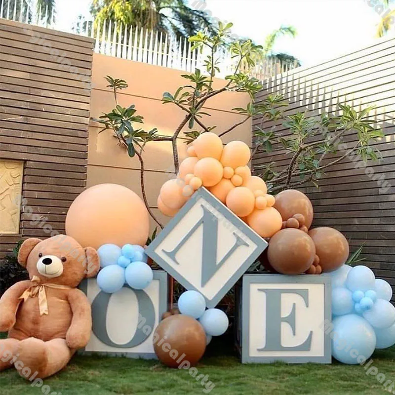 

71pcs Macaron Blue Baby Shower Balloons Coffee Cream Peach Ballon Garland Kit Birthday Party Wedding Anniversary Decor