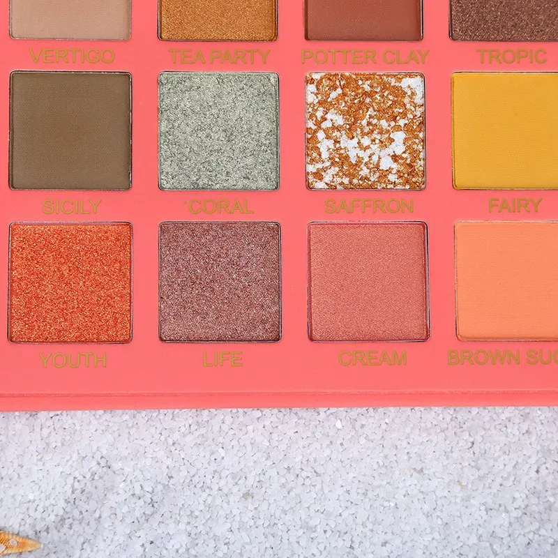 Коралловый оранжевый 18 цветов Палитра теней для век долговечные водостойкие