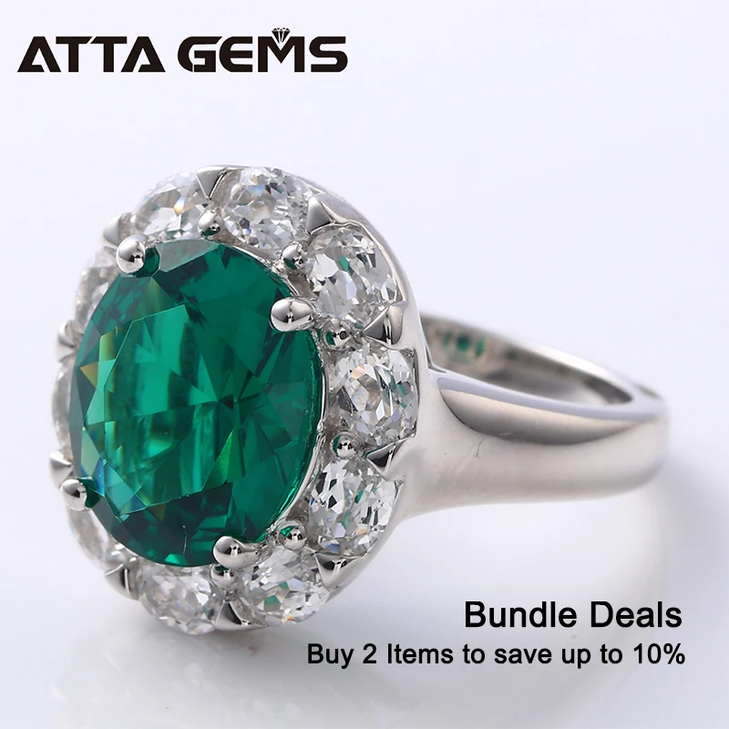 Женские кольца из Изумрудного серебра в классическом стиле с наноизумрудом