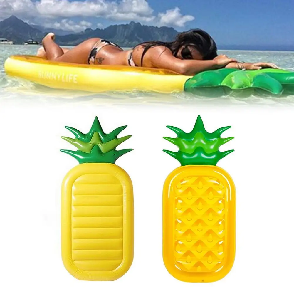 

180x90x20CM Summer Inflatable Pineapple PVC Swimming Pool Inflatable Floating AirMattress Raft Bed Mat For Adult KidsWater Sport