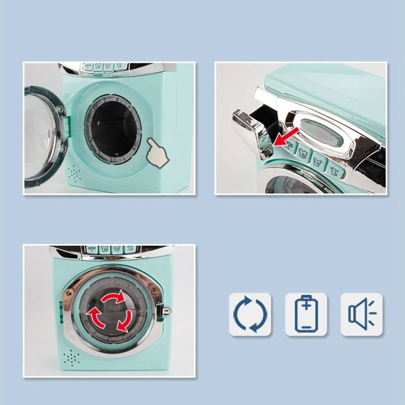 

Pretend Play Toy Wash Machine Simulation with Sound and Light for Kids
