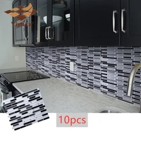 mosaic self adhesive tile backsplash wall sticker vinyl bathroom kitchen home decor diy 10 sheets