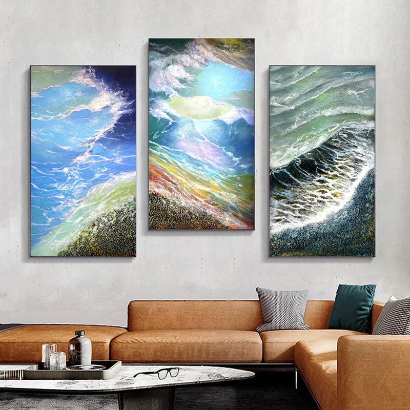 

Colorful Beach Canvas Paintings Landscape Wall Art Prints Poster Living Room Bedroom Oil Paintings On The Wall Home Decor