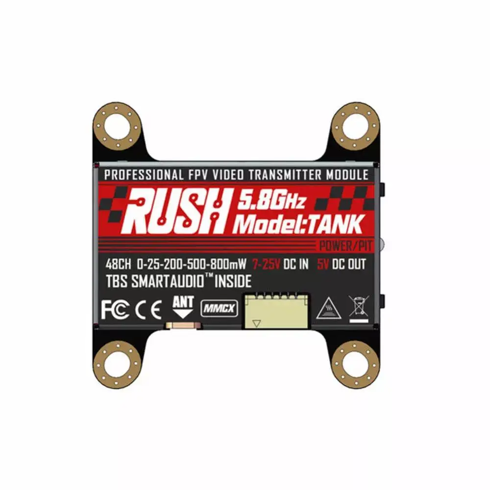 

RUSH VTX TANK KSX3569 5.8G 48CH Smart Audio 0-25-200-500-800mW Switchable AV Transmitter for RC Drone