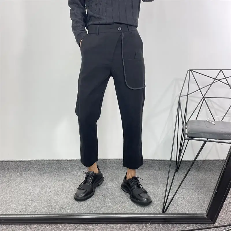 Men's Harun Pants Spring And Autumn New Personality Lapel Fashion Casual Versatile Loose Dark Large Size Pants