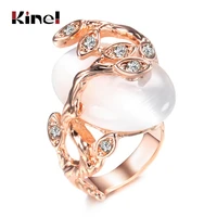 kinel vintage big opal stone womens rings 585 rose gold wedding band jewelry crystal gift size 7 8 9 10 drop shipping