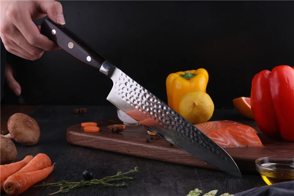 HAOYE 5 шт Дамасские кухонные ножи Повара Набор ножей с ручкой из палисандра три заклепки fulltang классический кухонный инструмент столовые приборы подарок