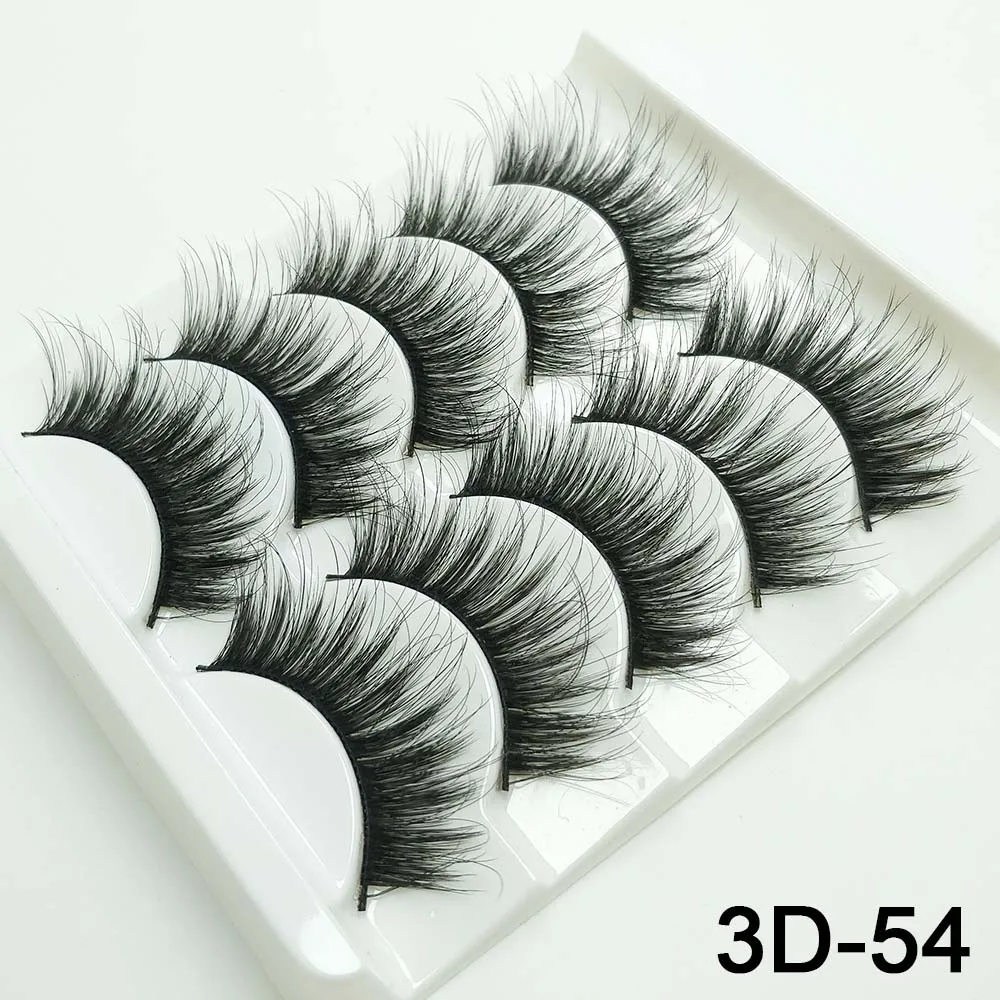 3D-54 5 пар норковых ресниц натуральные/толстые 3D Искусственные ресницы натуральные накладные ресницы ручной работы инструмент для макияжа накладные ресницы - Цвет: 3D-54