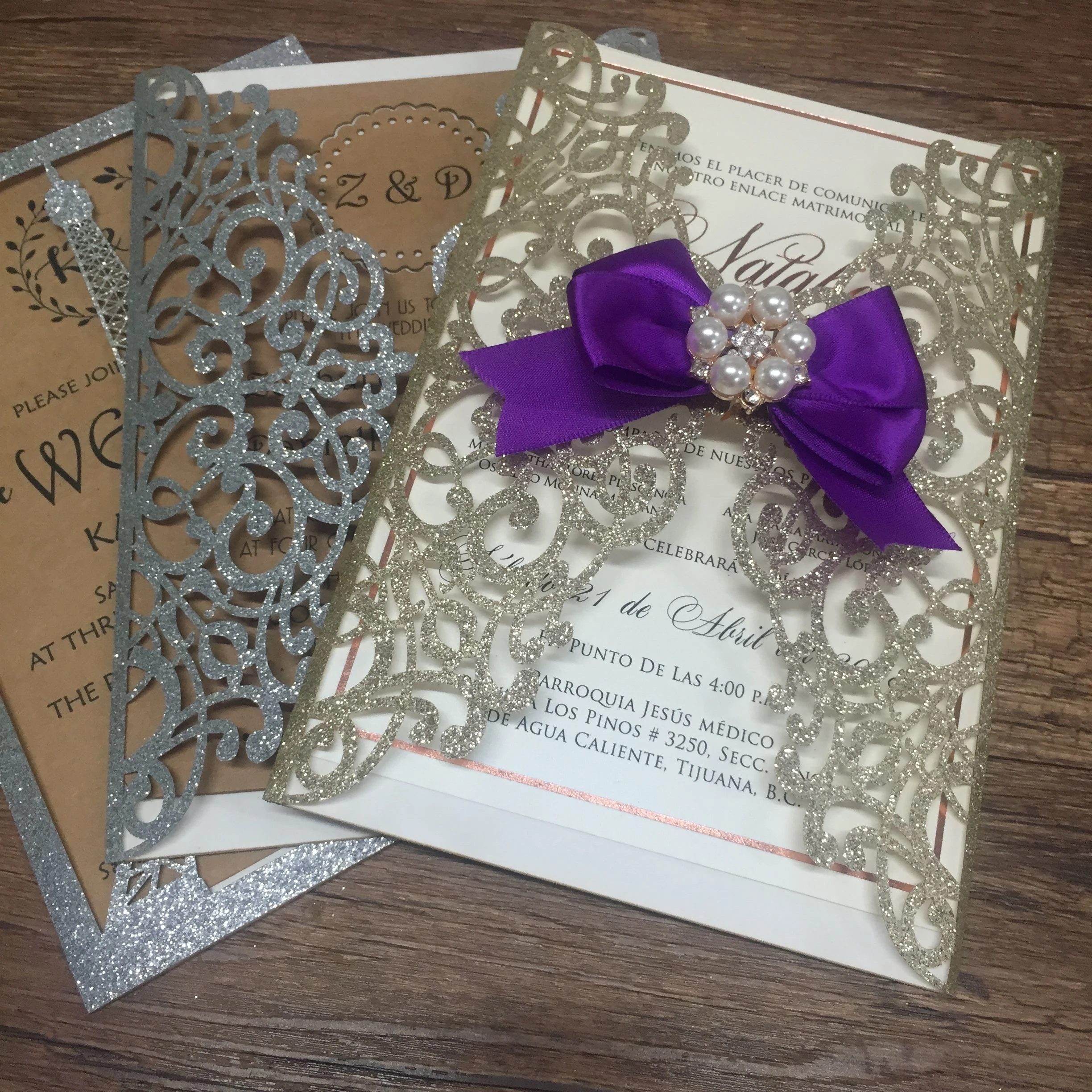 Бесплатная печать 25 комплектов inc263 блестящая светло Золотая Лазерная вырезка