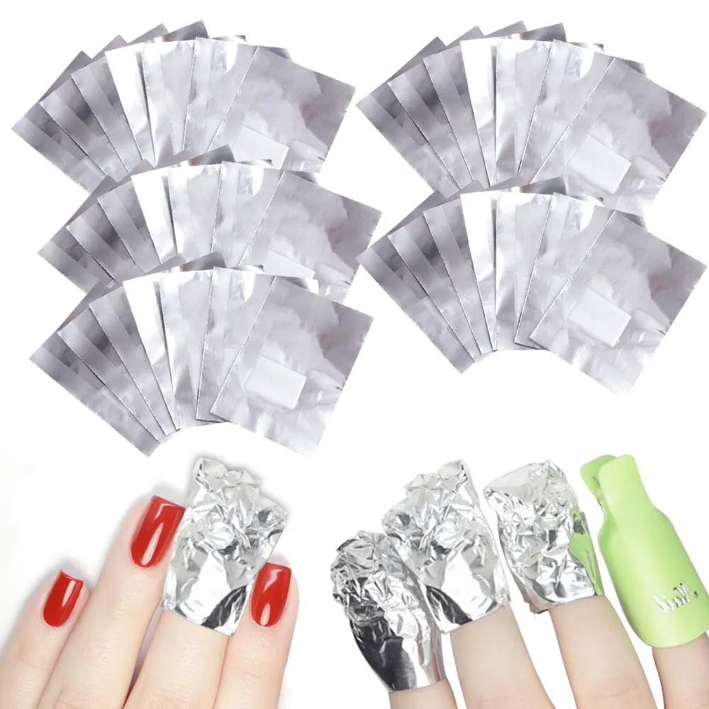 50/100 шт алюминиевый Фольга жидкость для снятия Обертывания УФ Гель лак ногтей