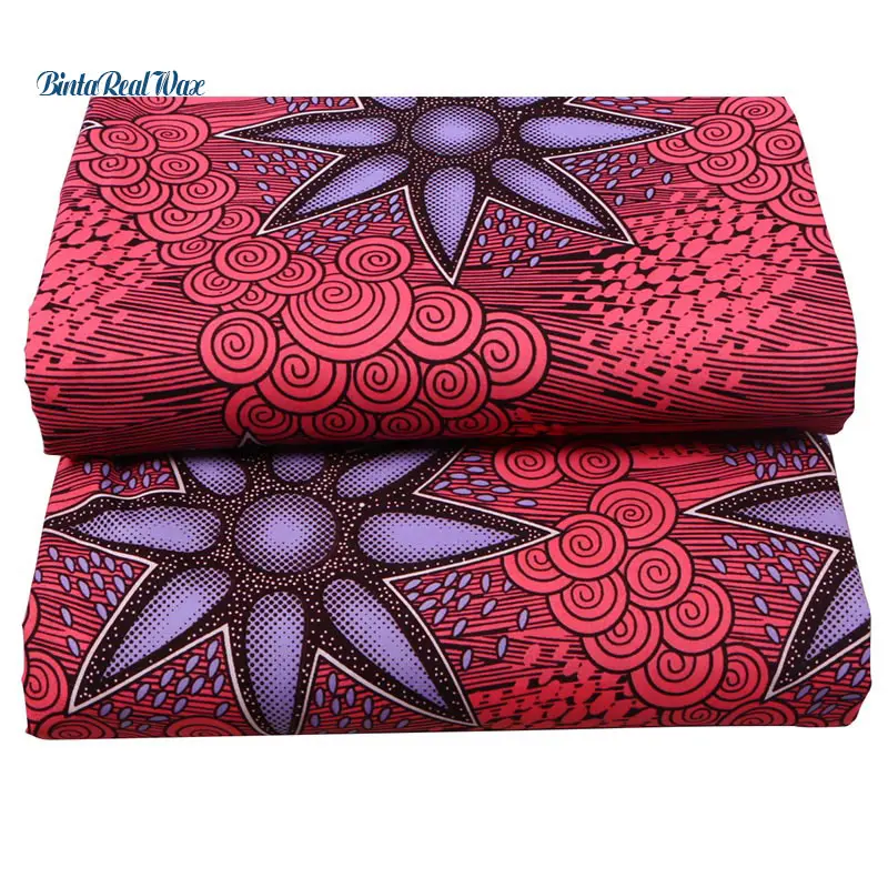 Настоящий воск Анкара ткань Настоящая Африканская с восковой печатью Ткань 6