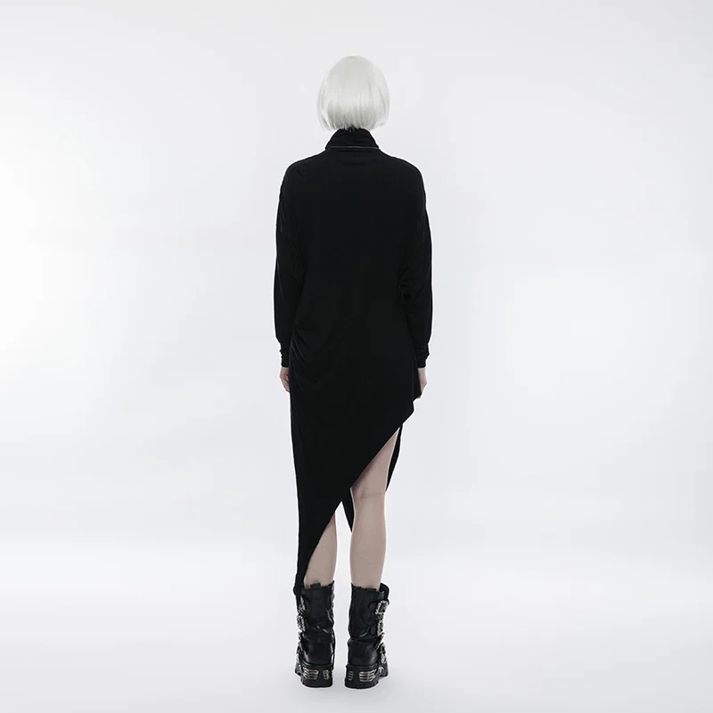 Панк рейв Готический высокий кучи воротник Летучая мышь с длинным рукавом