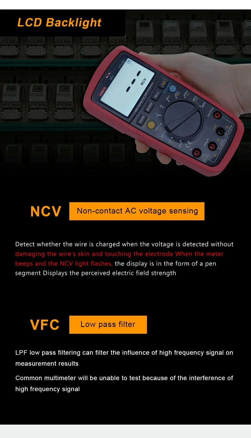 True RMS цифровой мультиметр UNI-T UT139A UT139B UT139C AC DC напряжение тока Омметр Емкость Тестер Авто/ручной диапазон NCV