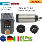 Двигатель шпинделя воздушного охлаждения ER11, 220 обмин, 8A и 1.5KW HY VFD, для гравировального станка с ЧПУ