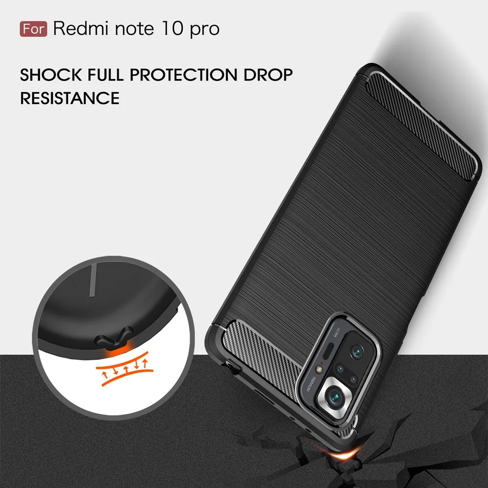 Чехол KEYSION для Redmi Note 10 Pro 10S силиконовая текстура с рисунком Противоударная задняя