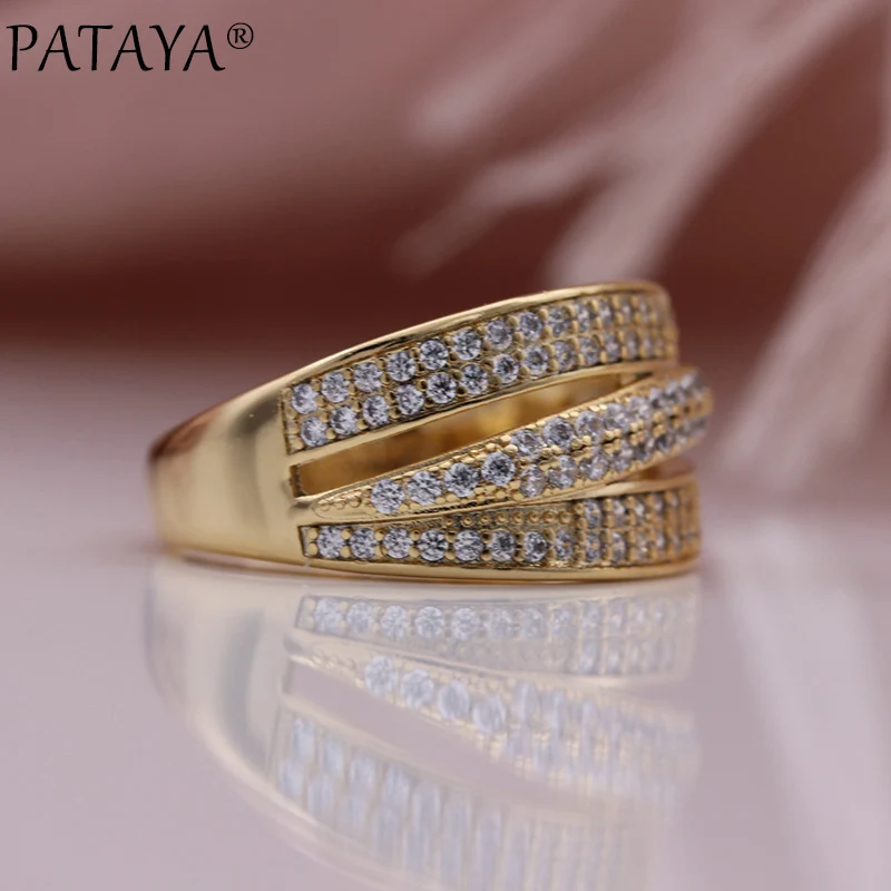 Новинка роскошные женские кольца PATAYA с инкрустацией из натурального циркония