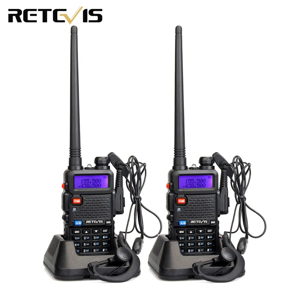 2 шт. Retevis RT5R Walkie Talkie 5 Вт 128CH VOX Scan UHF VHF радиостанция Двухдиапазонная Портативная радиостанция для охоты