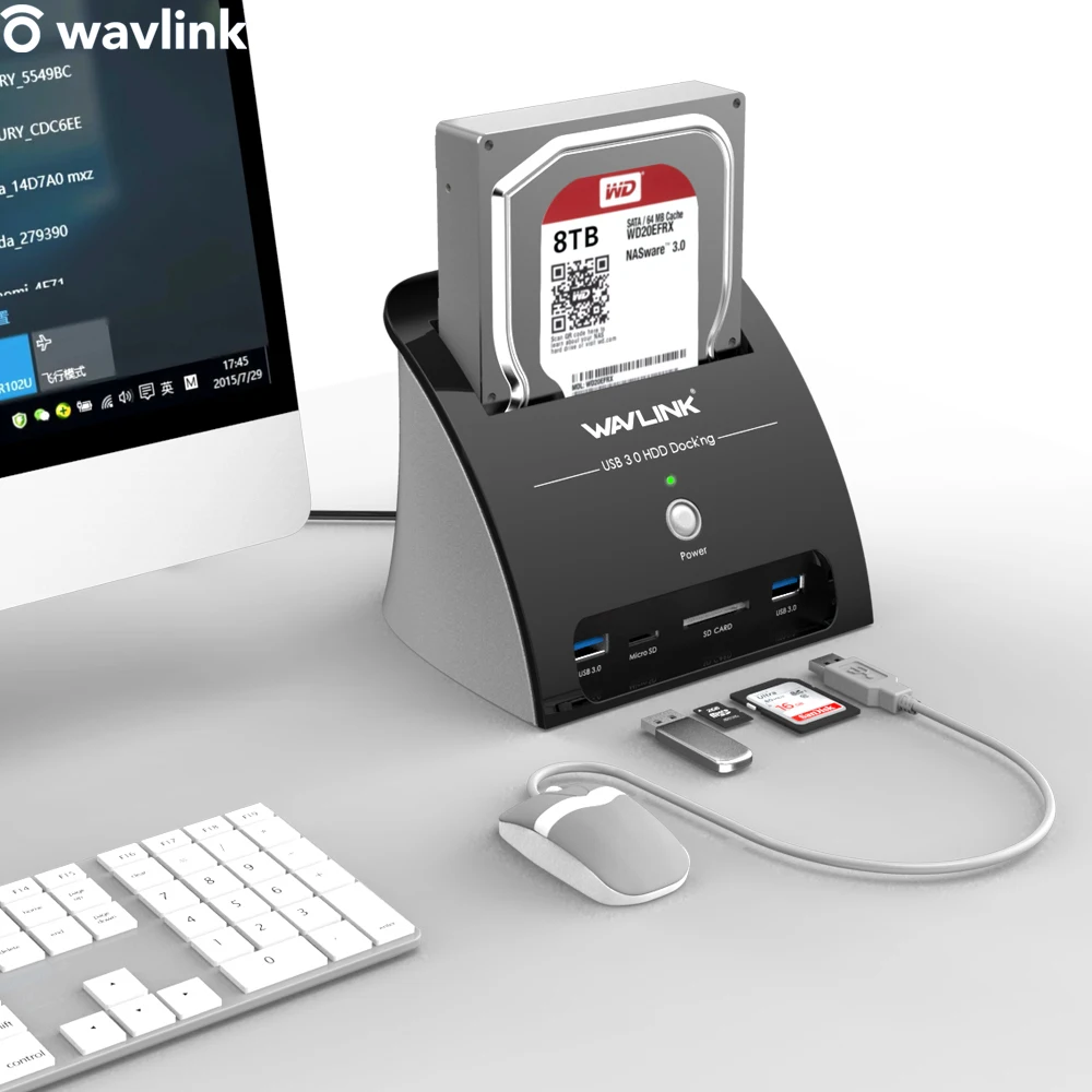 Wavlink Hdd корпус SATA к USB 3 0 Кардер ридер жесткий диск Док станция для 2 5 "и 5" HDD SSD hdd