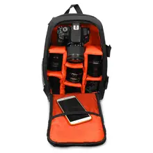 Upgrade Waterproof multi-functional Digital DSLR Camera Video Bag with Rain Cover SLR Camera Bag PE Padded for Photographer(Oran