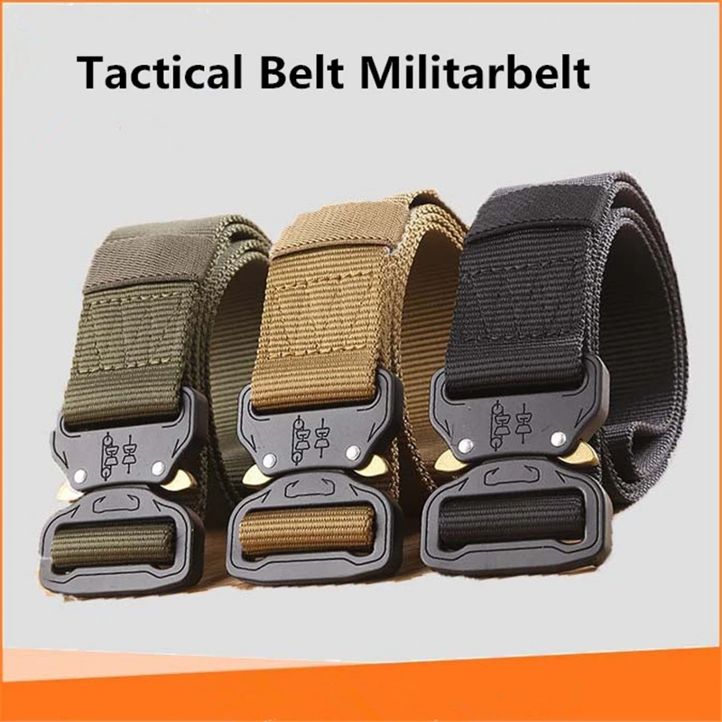 Ремень военный с металлической пряжкой нейлоновый тактический армейский пояс
