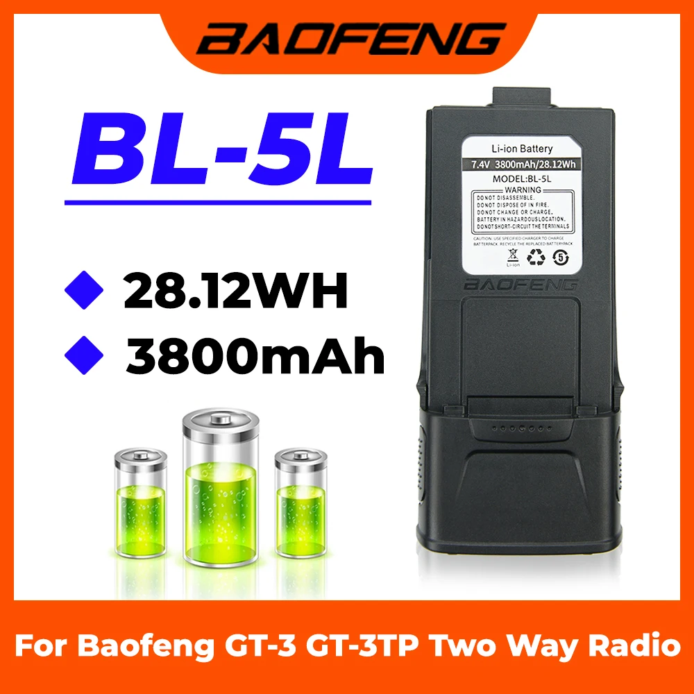 7.4 فولت 3800 مللي أمبير استبدال بطارية راديو ثنائية المسار ل Baofeng GT-3 GT-3TP GT3 GT3TP و GT-3 مارك-II III أجهزة اتصال لاسلكية البطارية