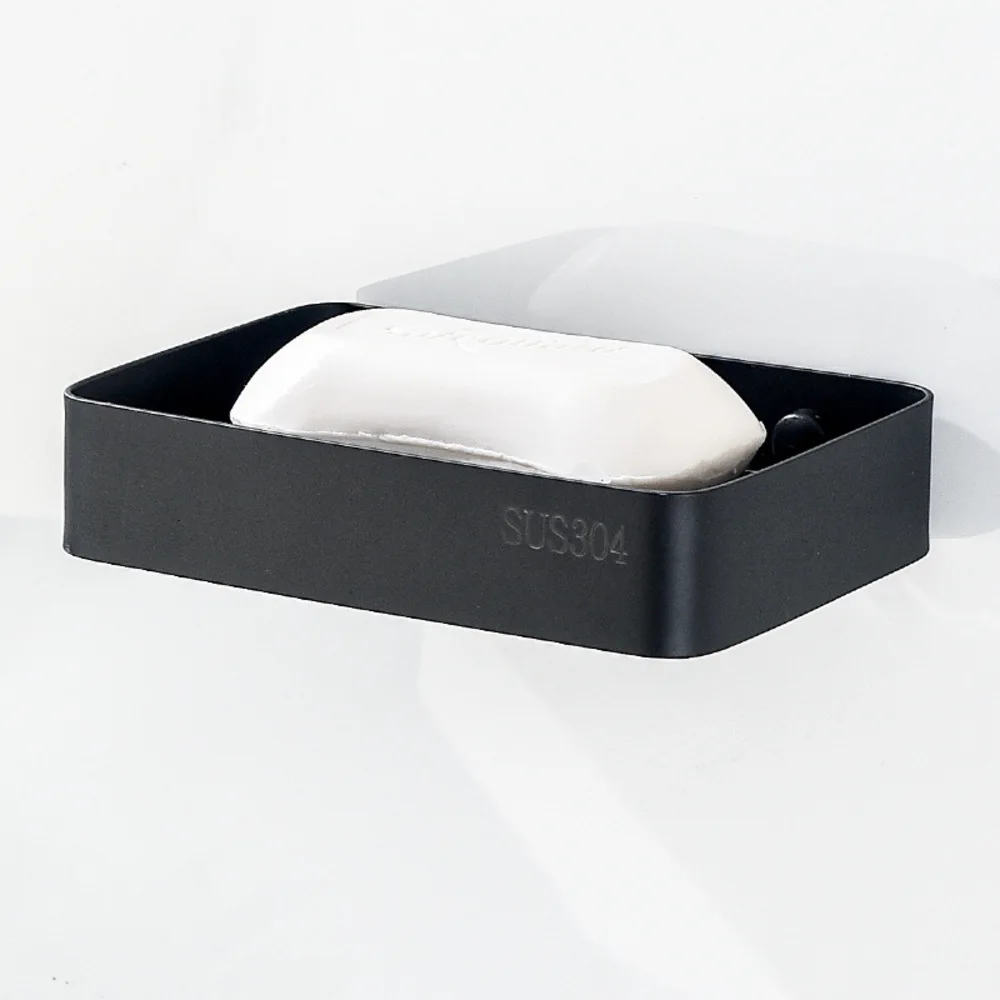 

Stainless Steel Toilet Soap Box Rack Bathroom Drain Suction Cup Storage Dish Wall Mounted Non Perforated 304 L1