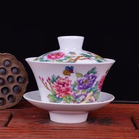 cover bowl tea cup tea bowl large tea set jingdezhen blue and white porcelain tea making bowl ceramic white porcelain sanc