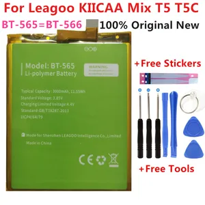 100 original new bt 565 3000mah battery for leagoo kiicaa mix t5 t5c bt566 mobile phone parts bateria batterie baterijtools free global shipping