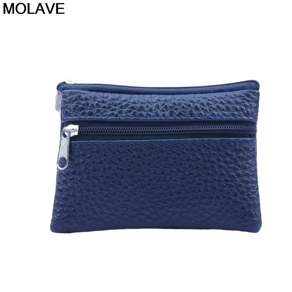 Molave Wallet Men Women Card Coin Key Soft Holder Zipper Leather Wallet Pouch Bag Purse Fashion Soild Mini Coin Holders carteira