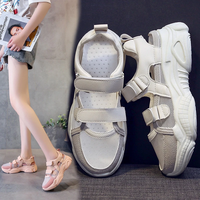 

New 2021 Summer Sandals 5CM Wedge Heels Sneakers Women Beach Flip Flops High Platform Casual Sandals Breathable Walking Slippers