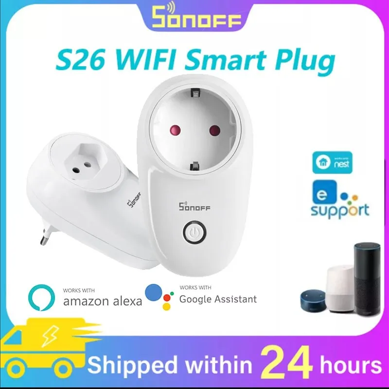 

Смарт-розетка Sonoff S26 с Wi-Fi и пультом дистанционного управления
