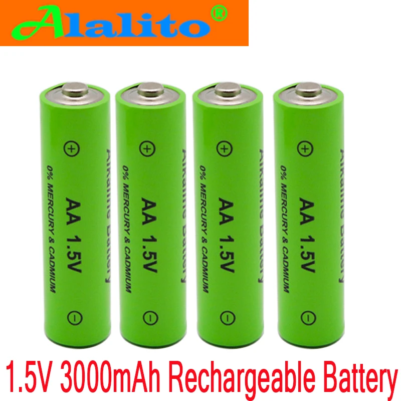 2 ~ 20 шт./лот новый бренд AA перезаряжаемая батарея 3000mah 1 5 V Новая Щелочная для led