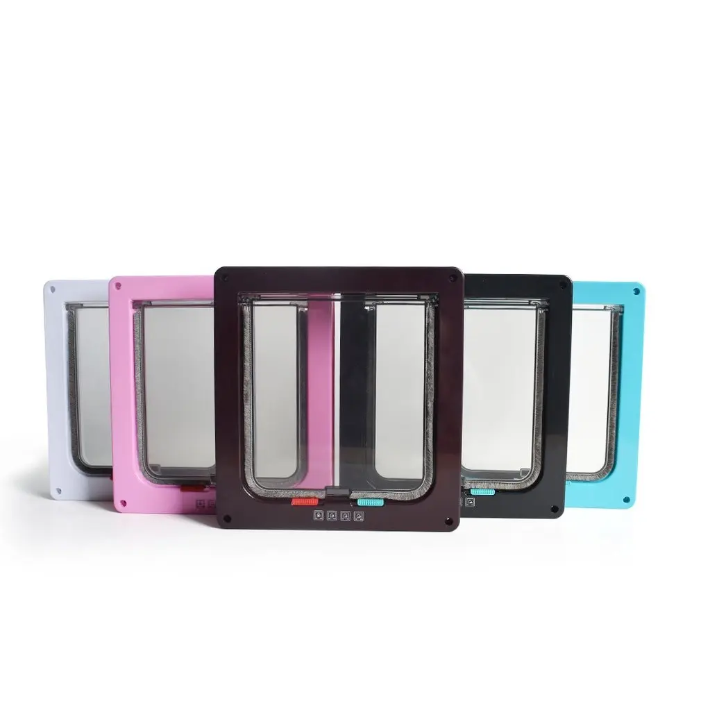 Dog Cat Flap Door with 4 Way Lock Pet Gate Security For Animals Plastic Small | Дом и сад