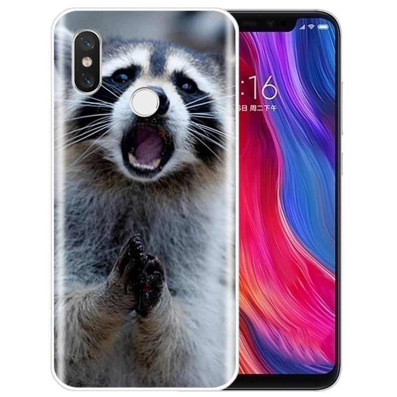 Животный принт енота лисы мягкий чехол для телефона Xiao MI 4 4S 5 6 5S плюс 5C 6X 8 Pro 8se 8Lite