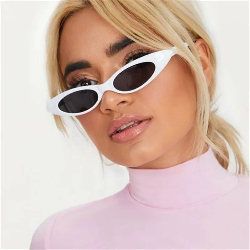 

Солнцезащитные очки «кошачий глаз» для мужчин и женщин, маленькие пластиковые винтажные аксессуары в оправе, прозрачные, с защитой от ультр...