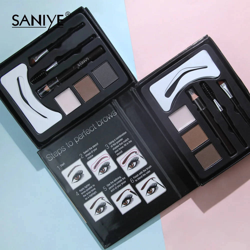 SANIYE водонепроницаемый набор для макияжа бровей Палитра Карандаш Maskara Kosmetik Cosmeticos