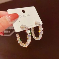 geometric gold color hoop earrings for women minimalist circle pendant open earrings fashion luxury jewelry brincos accessories