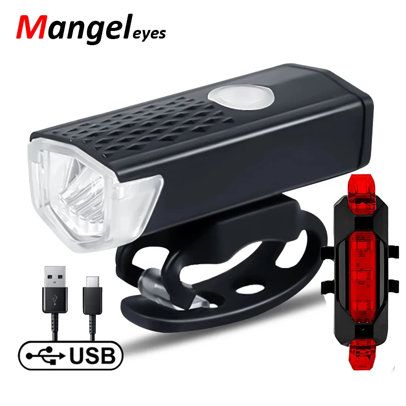 

Bike Light USB Rechargeable Bicycle Lantern LED Flashlight Cycling Lighting Front Rear Set 1200mAh Lamp For MTB Road Accessories