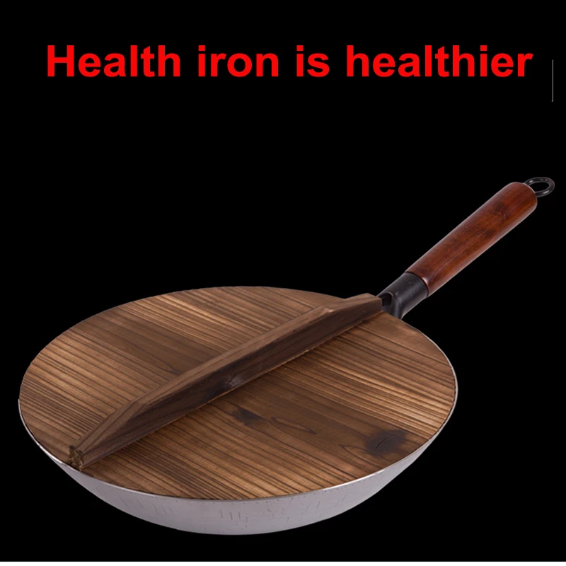 Железный вок чугунная сковорода без покрытия кастрюля общего назначения для