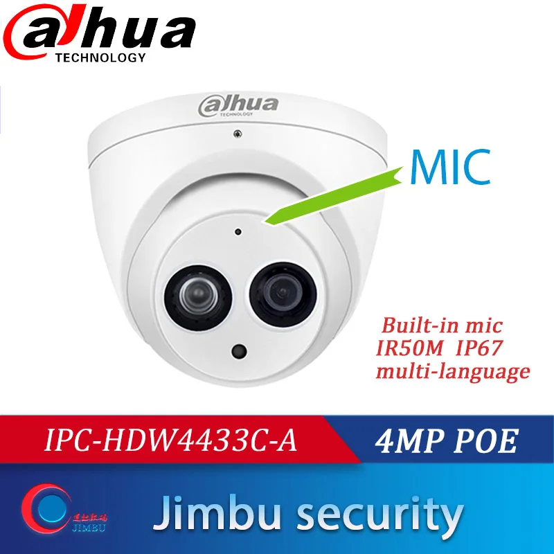Dahua IPC-HDW4631C-A 6MP POE H.265 купольная IP Камера Встроенная micHDW4433C-A 4MP IR cctv купольная камера onvif Многоязычная
