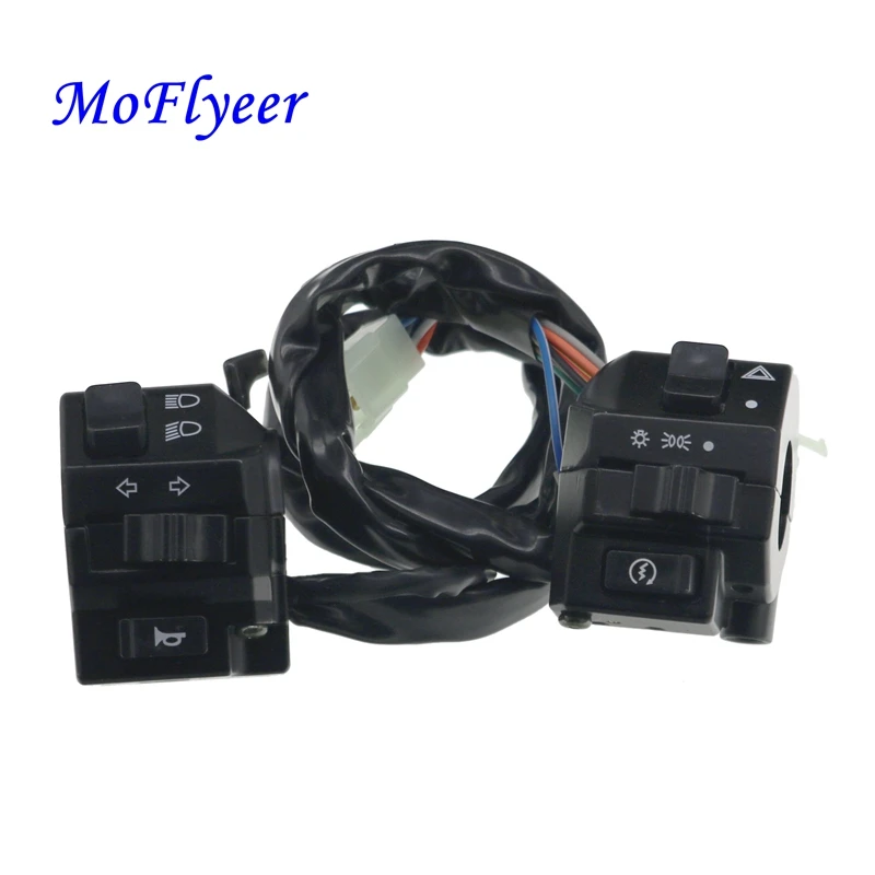 

MoFlyeer Universal Black 22mm 7/8" Handlebar Aluminum Motorcycle Switch For Motorbike Horn Turn Signal Headlight Control Button