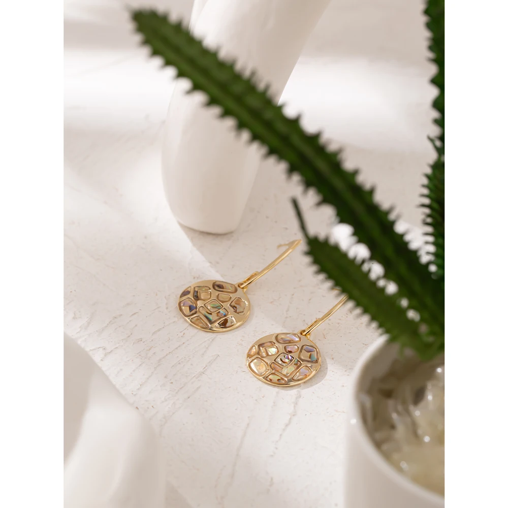 Модные брендовые круглые висячие серьги Yhpup в виде морской ракушки