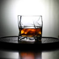 japanese makoto komatsu irregular shape whiskey glass artwork wrinkle whisky rocks tumbler brandy snifters cognac tasting cup