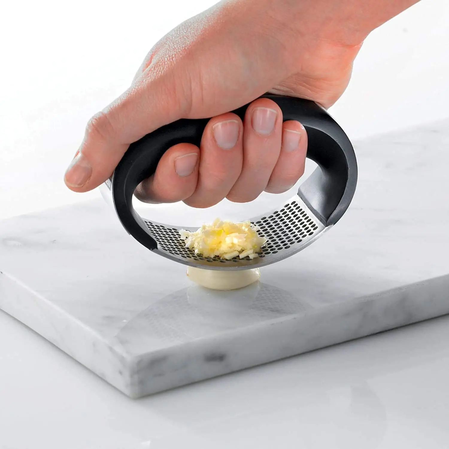 1pcs Stainless Steel Garlic Press Manual Mincer Chopping Tools Curve Fruit Vegetable Kitchen Gadgets | Дом и сад