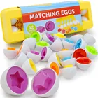 Умные яйца Пазлы Подходящие Игрушки Детские Монтессори Обучающие математические игрушки пластиковая винтовая гайка строительные блоки пазл для детей
