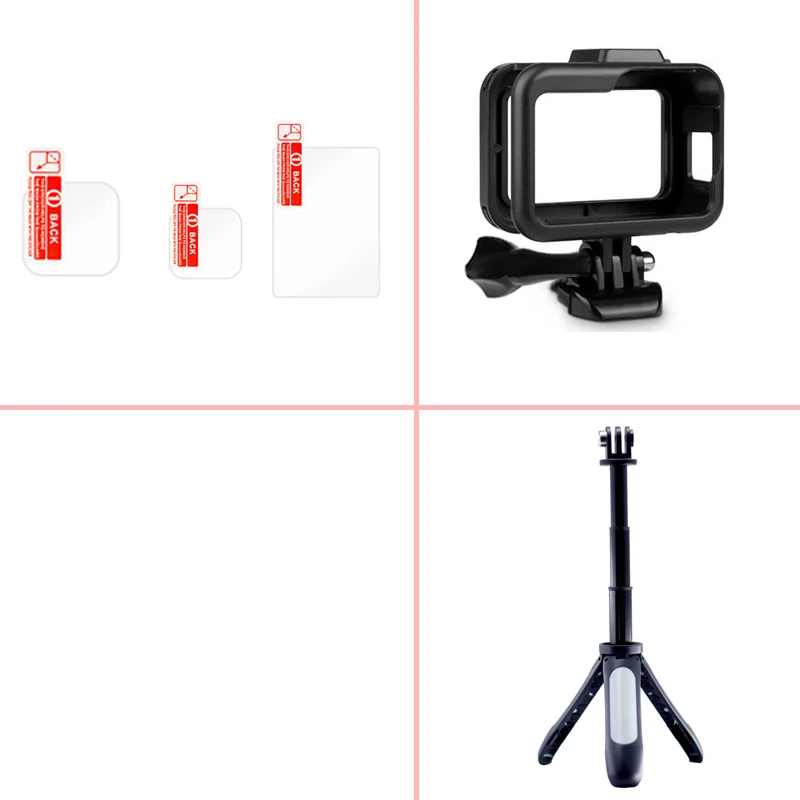 

Frame Case Silicone Case Selfie Stick For Gopro hero8 Screen Protector Sets for Gopro Hero 8 Black Accessories Kit