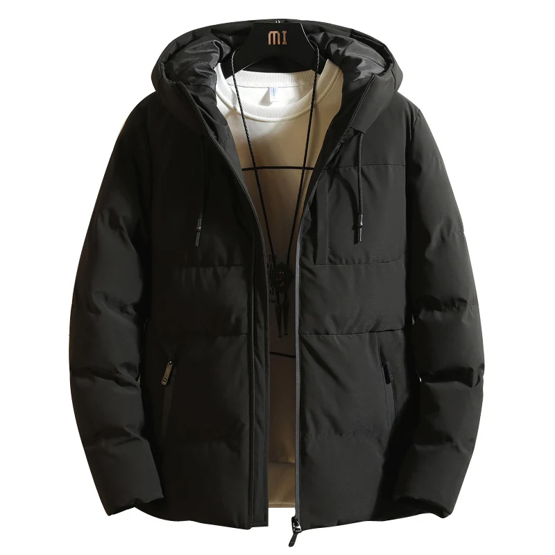 

Loldeal Hooded Thermal Down Cotton Men Clothes Casual Stand Collar Hooded Collar Coat Parka Outerwear