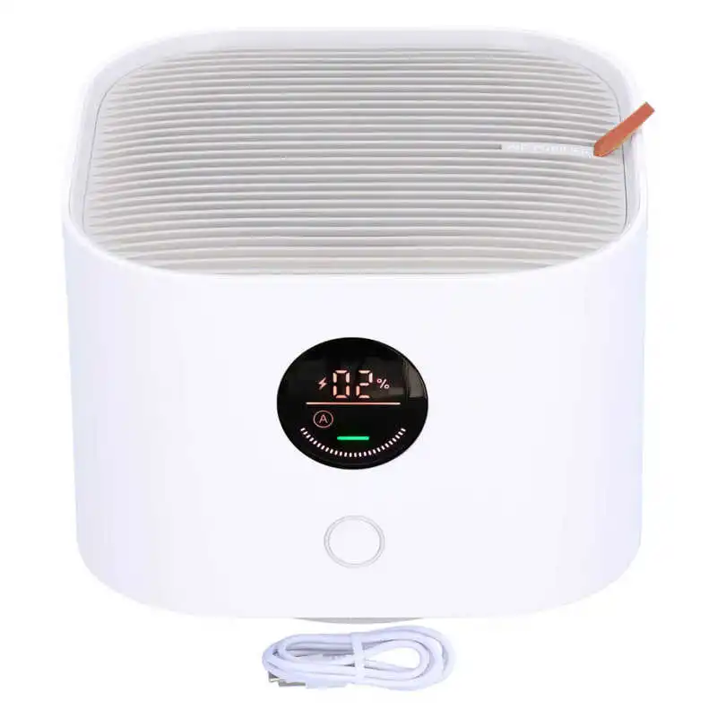 New Arrival Portable Air Purifier Air Detection Smart Digital Display USB Charging Negative Ion Air Cleaner Home Improvement